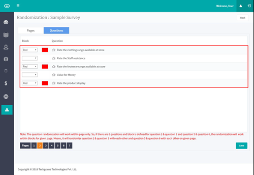 Randomization Question Configuration